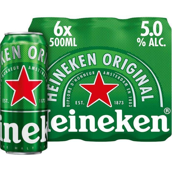 Heineken Premium Pilsener Bier Blik 6 x 50 cl (6 × 0.5L)