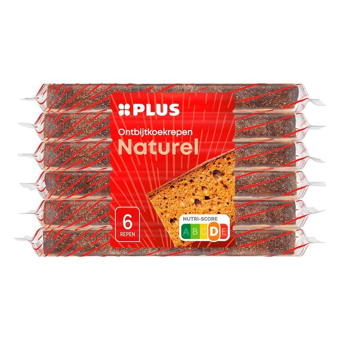 PLUS Ontbijtkoekrepen Naturel 6 pack