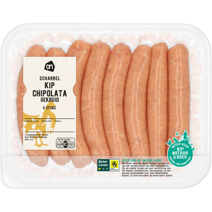 AH Scharrel kipchipolata gekruid (8 × 38g)