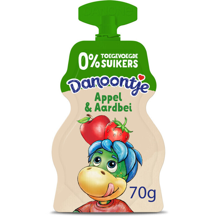 Danone Danoontje tussendoortje aardbei-appel (Zakje, 70g)