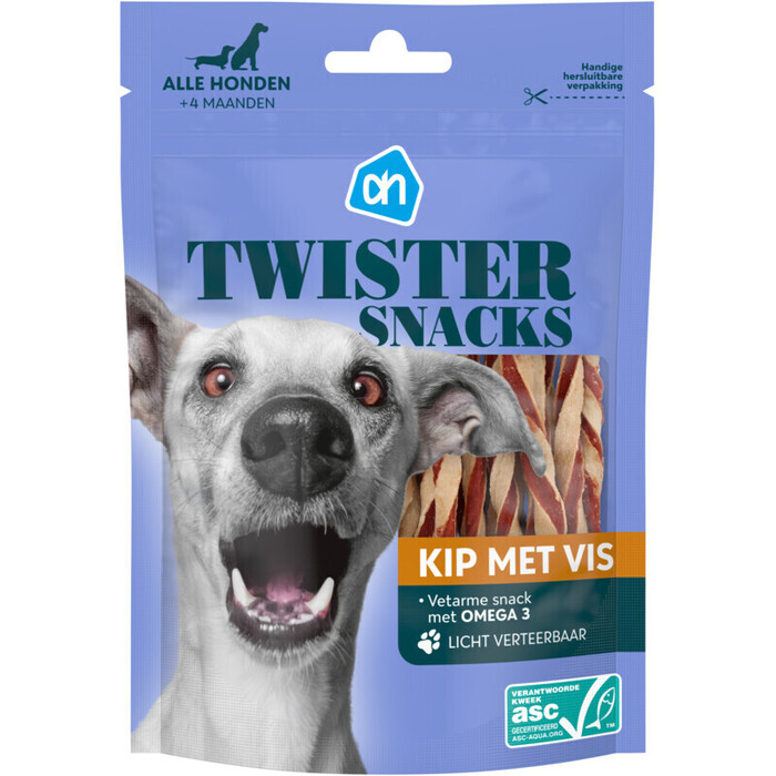 AH Twister snacks kip met vis (100g)