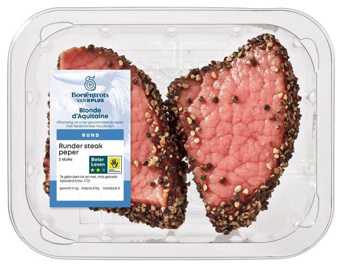Beter leven rundersteak peper 2st (250g)
