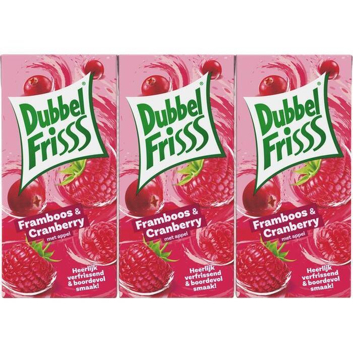 DubbelFrisss Framboos & Cranberry 6 x 0, 2L (Set, 6 × 200ml)