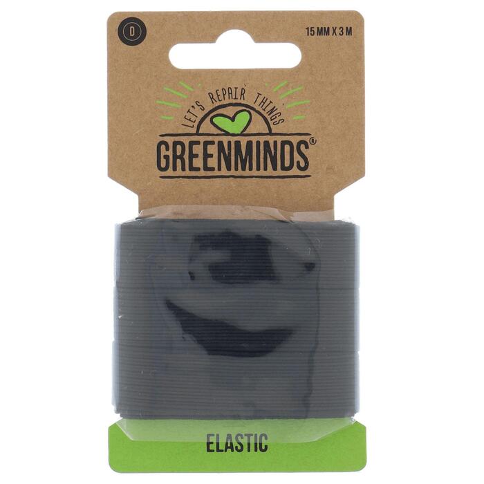 Greenminds Elastiek Zwart 15mm 3mtr