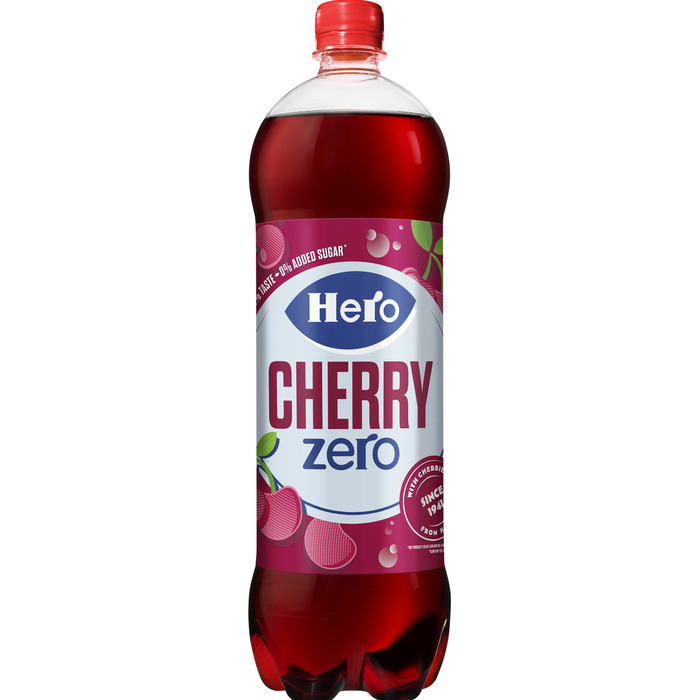Hero Cherry frisdrank zero (Fles, 1.25L)