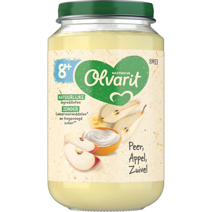 Olvarit Peer, appel en yoghurt 8+ maanden (Pot, 200g)