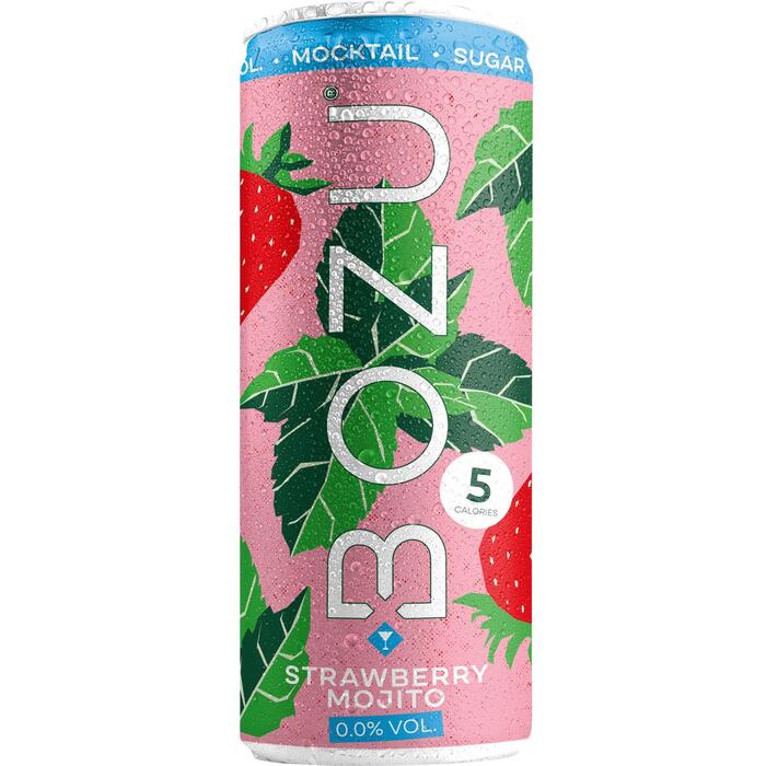 BOZU Strawberry Mojito 0.0 Mocktail (Blik, 250ml)