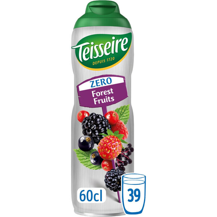 Teisseire Zero Suiker Bosvruchten siroop 60 cl (0.6L)