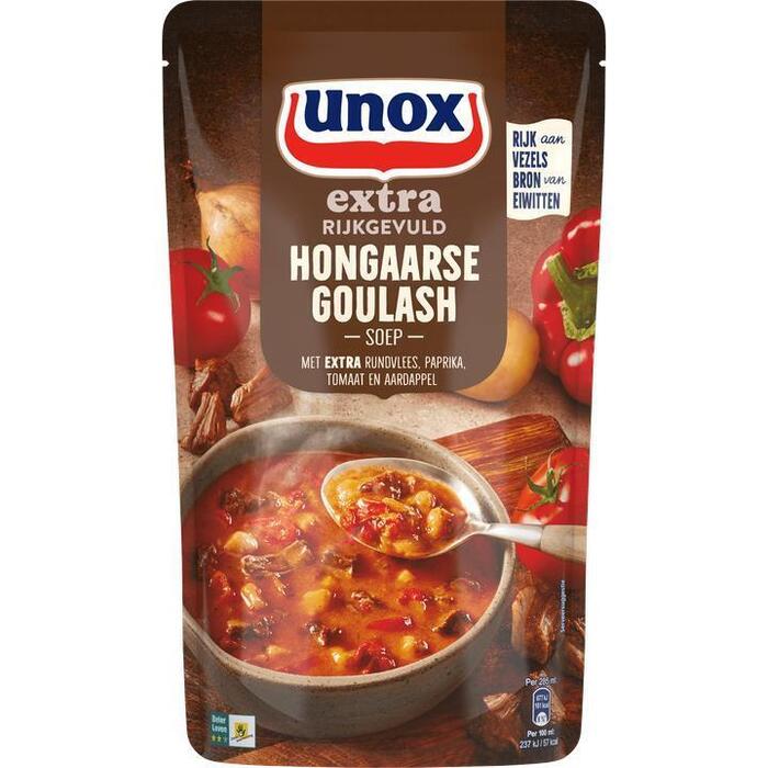 Unox Hongaarse Goulash Soep met Extra Veel Rundvlees, Paprika, Tomaat en Aardappel 570ml (0.57L)