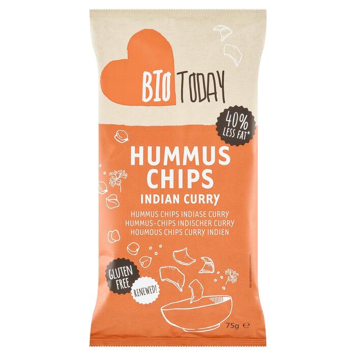 BioToday Hummus chips Indian curry (Zak, 75g)