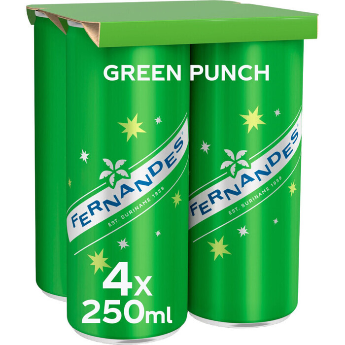 Fernandes Green Punch Sparkling Lemonade 250 ml (4 × 250ml)