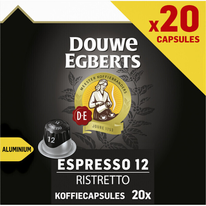Douwe Egberts Espresso Ristretto Koffiecups Voordeelpak 20 Stuks (104g)