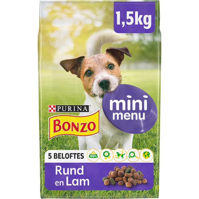 PURINA® Bonzo® Mini Menu met Rund en Lam 1,5 kg (1.5kg)