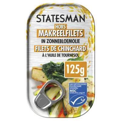 Statesman Horsmakreel zonnebloemolie (125g)