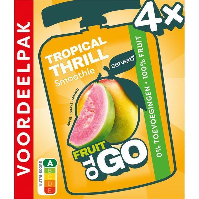 Servero Tropical Thrill Smoothie Fruit to Go Appel, Guave, Mango Voordeelpak 4 x 100 g (4 × 100g)