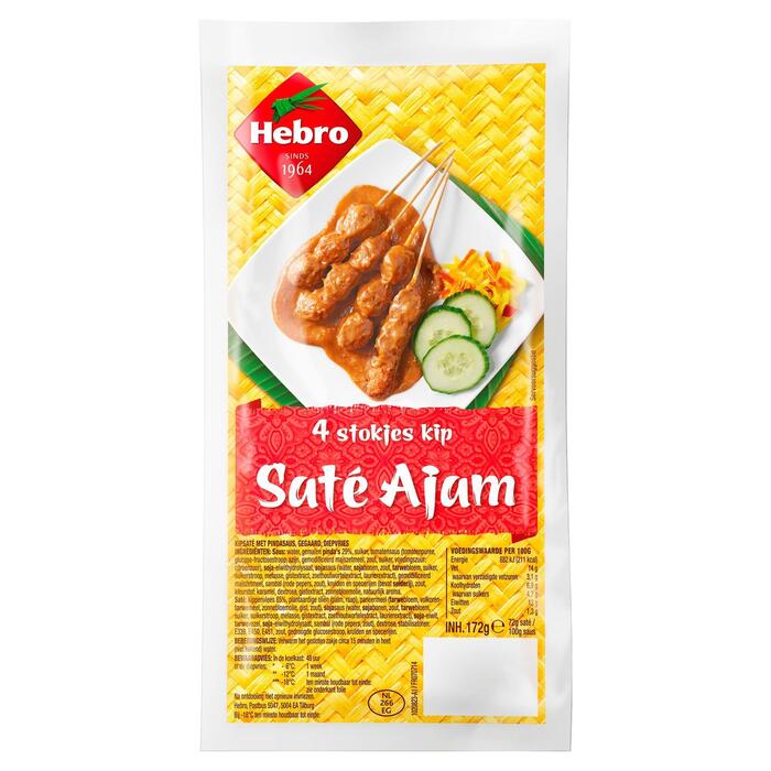 Sate Ajam (4 stokjes) (Zak, 172g)