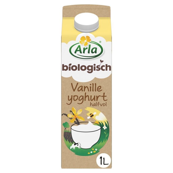 Arla Biologisch Vanille Yoghurt Halfvol 1L (Pak, 1L)