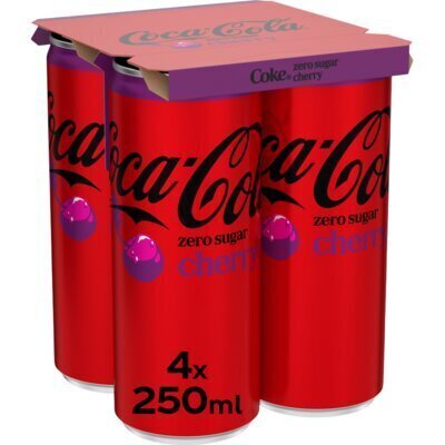 Coca-Cola Zero Sugar Cherry 250 ml (4 × 250ml)