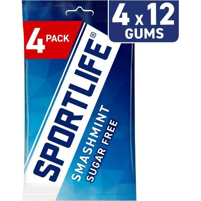 Sportlife Smashmint Sugar Free Gums 4 x 18g (4 × 18g)