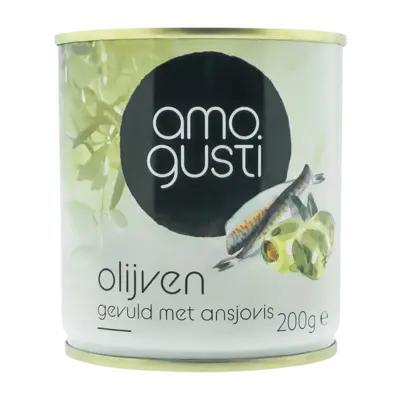Amogusti Olijven gevuld met ansjovis (200g)
