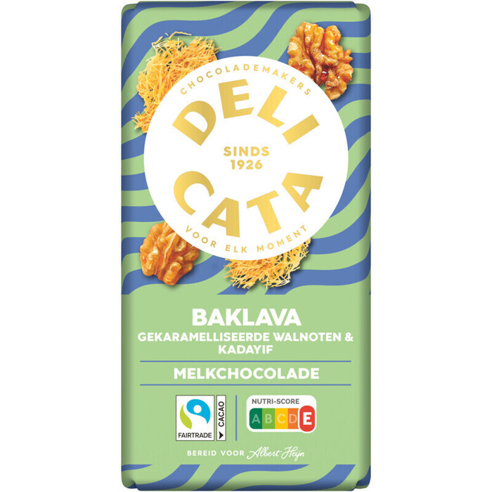 Delicata Reep baklava melk chocolade (150g)