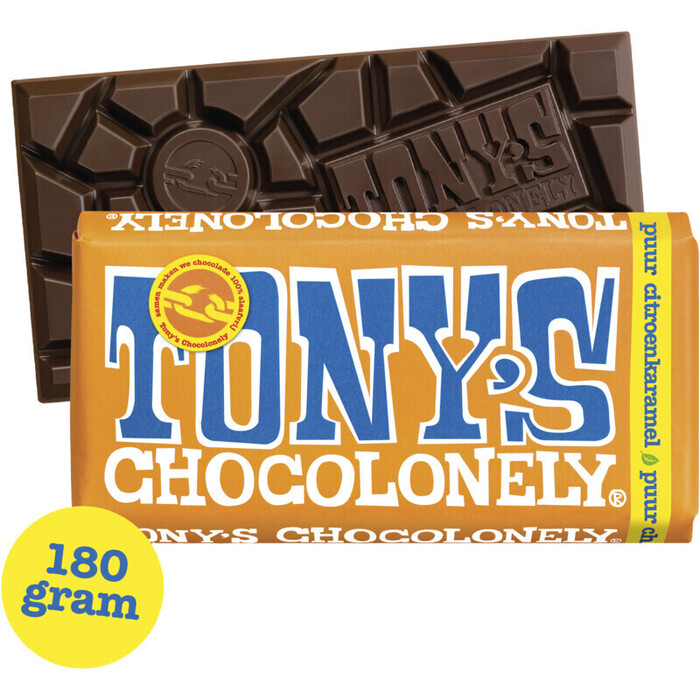 Tony's Chocolonely Puur Citroenkaramel Chocokoek Chocolade Reep 180 g (180g)