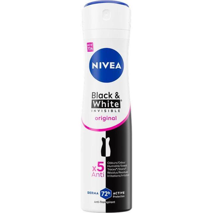 Nivea Anti-Transpirant Black & White Invisible Original 150ml (150ml)