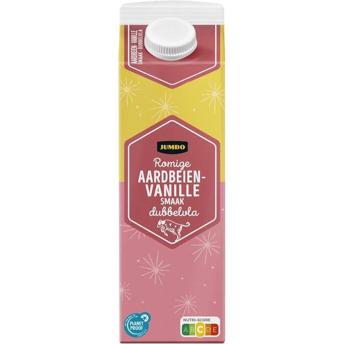 Jumbo Romige Aardbeien- & Vanille Smaak Dubbelvla 1L (1L)