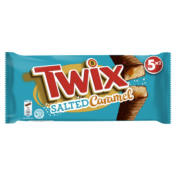 Twix Melk Chocolade Gezouten Karamel Koekjes Uitdeelverpakking (5 × 46g)