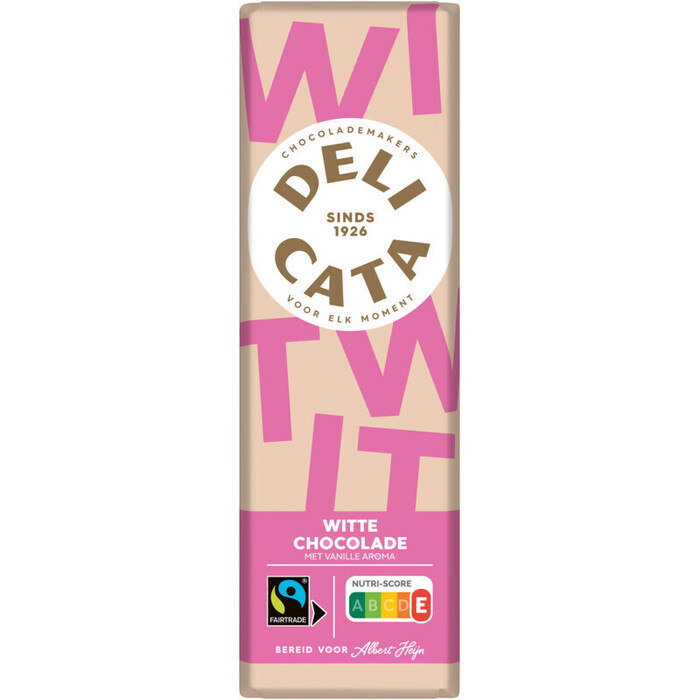Delicata Reep witte chocolade met vanille aroma (200g)