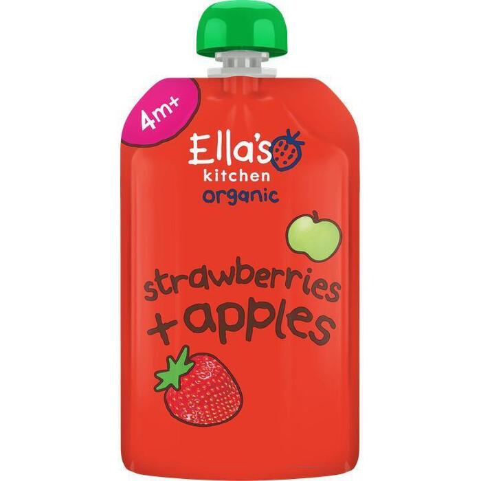 Ella's Kitchen Organic Strawberries + Apples 4+ Maanden 120 g (Zak, 120g)
