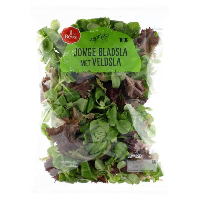 1 de Beste Jonge bladsla met veldsla (100g)