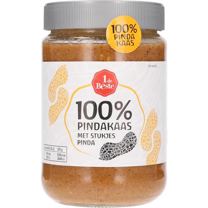 100% pindakaas met stukjes pinda (600g)
