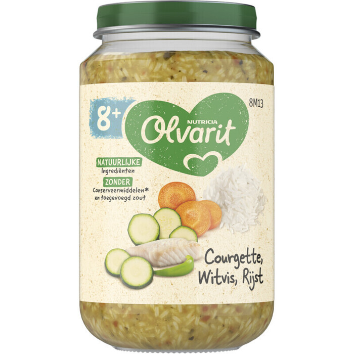 Olvarit Courgette witvis rijst 8 maanden (Pot, 200g)