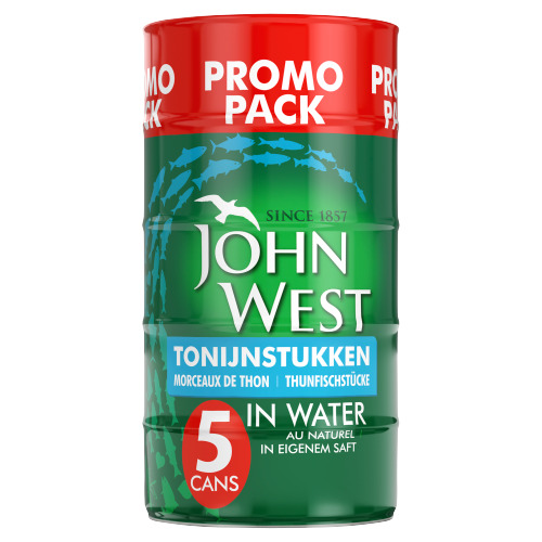 John West Tonijnstukken in Water 5-Pack (145g)