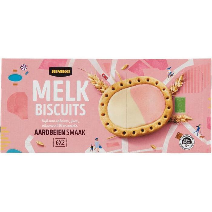 Jumbo Melk Biscuits Aardbeien Smaak 6 x 40,8 g (6 × 40.8g)