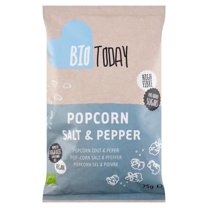 BioToday Popcorn Zout & Peper 75 g (Zak, 75g)