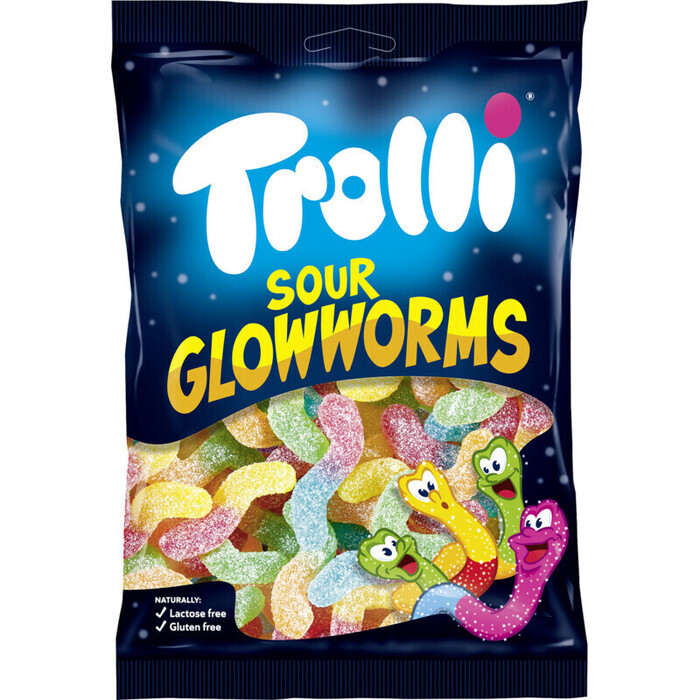 Trolli Zure gloeiwormen (200g)