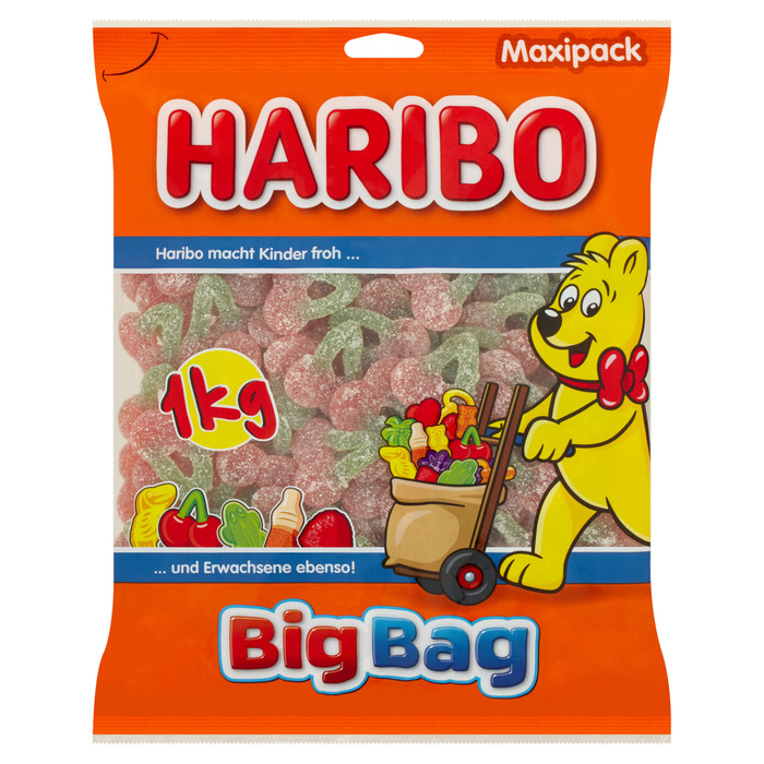 Haribo Big Bag Happy Cherries Fizz 1 kg (1kg)