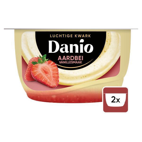 Danio luchtige kwark vanille-aardbei (Set, 2 × 125g)