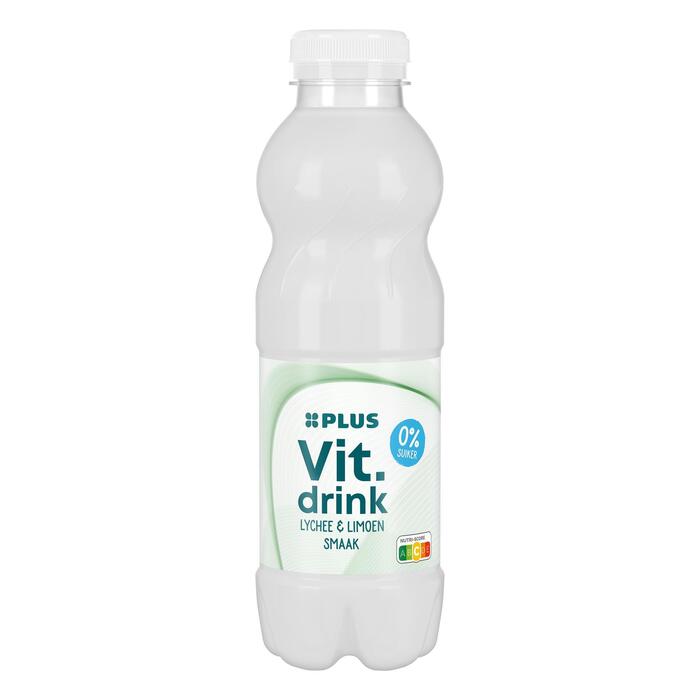 PLUS Vitamin drink limoen & lychee 0% (Fles, 0.5L)