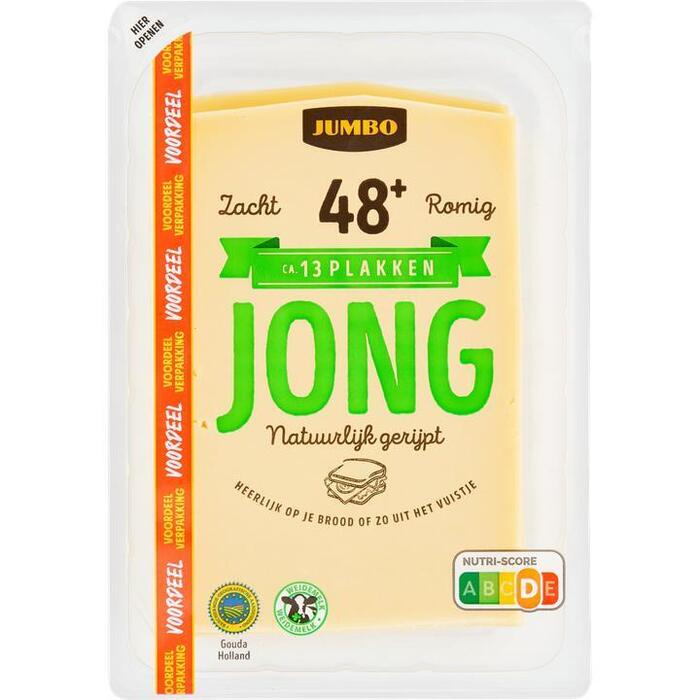 Jumbo Jonge Kaas 48+ Plakken 400 g - Voordeelverpakking (400g)