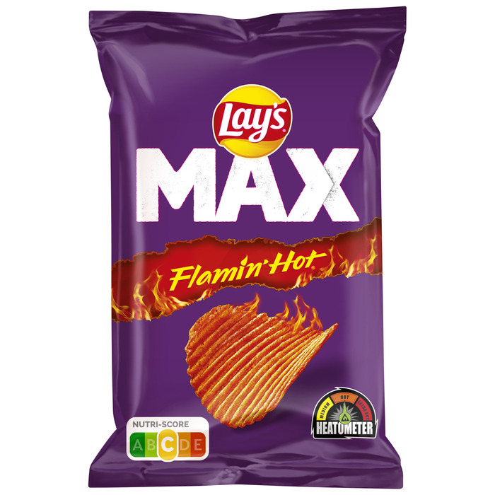 Lay's Max Flamin Hot Ribbel Chips 150 gr (150g)