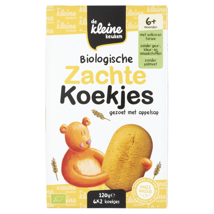 De Kleine Keuken Zachte Biologische Babykoekjes 6 maanden 120g (120g)