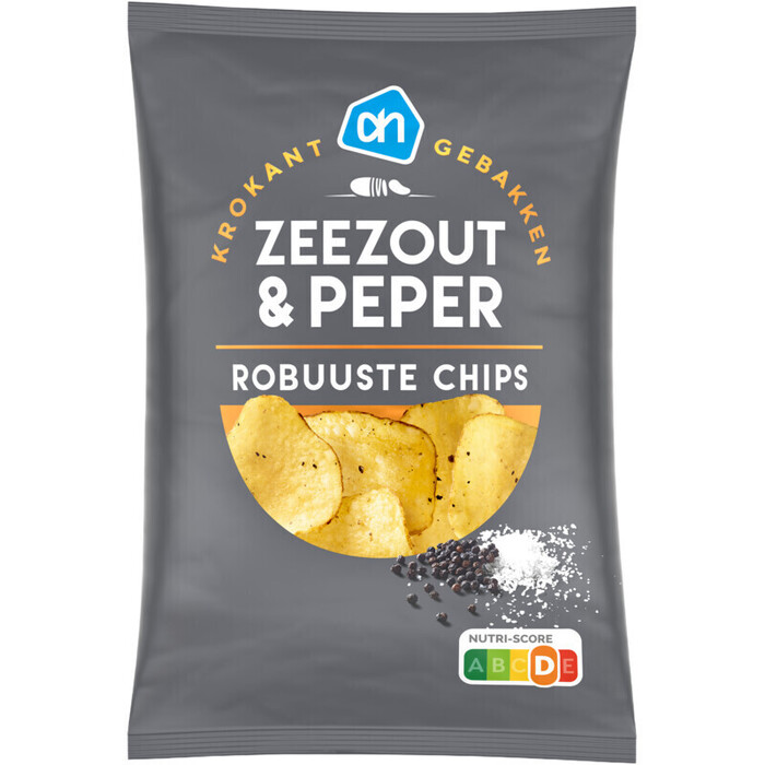 AH Robuuste chips zeezout en peper (150g)