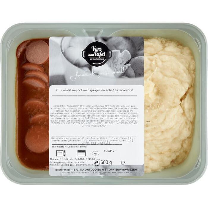Vers Aan Tafel Zuurkoolstampot met Spekjes en Schijfjes Rookworst 600 g (600g)