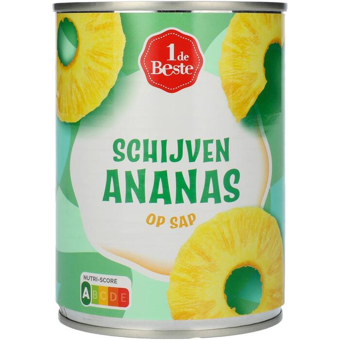 1 de Beste Ananasschijven op sap (567g)