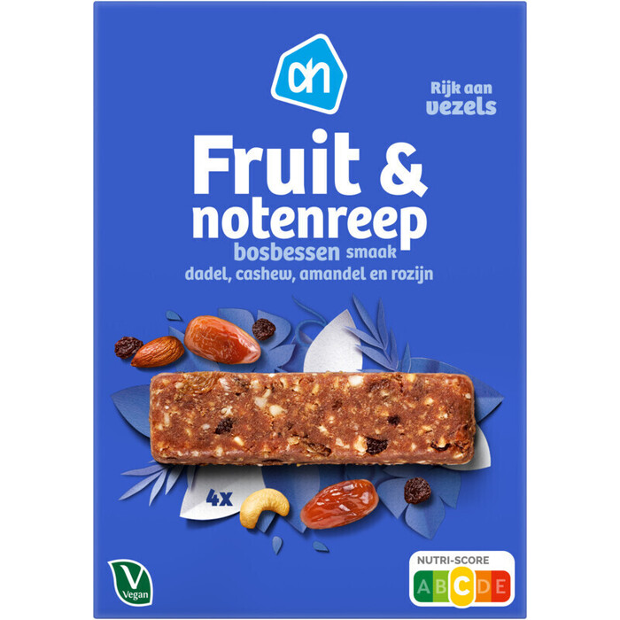 AH Fruit en notenreep bosbessen (140g)