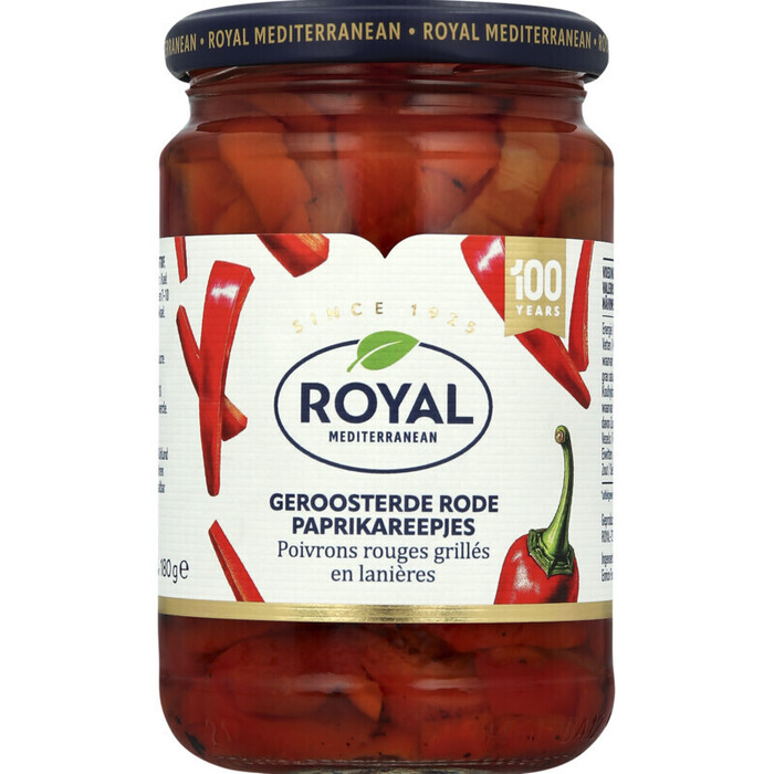 Royal Geroosterde paprika in reepjes (Pot, 310g)