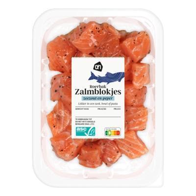 AH Roerbak zalmblokjes zeezout en peper (250g)